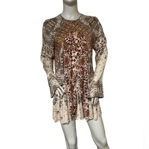 Stevie Printed Tunic sz Small color tea combo